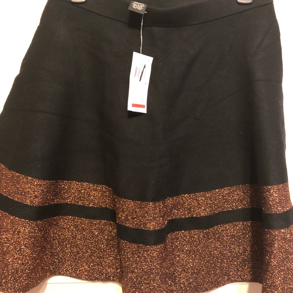 Copper glitter and black swing skirt. Brand new!